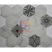 Hexagon Glass Ink-Jet Pattern New Crystal Mosaic (CFC659)